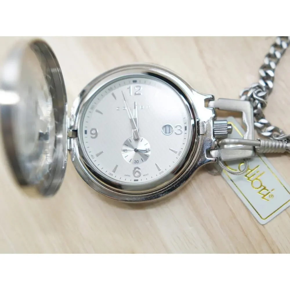 Colibri Silver Stainless Steel Silver Tone Pocket Watch